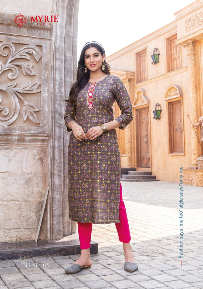 Myrie Fashion Blush Long Printed Kurtis Catalog
